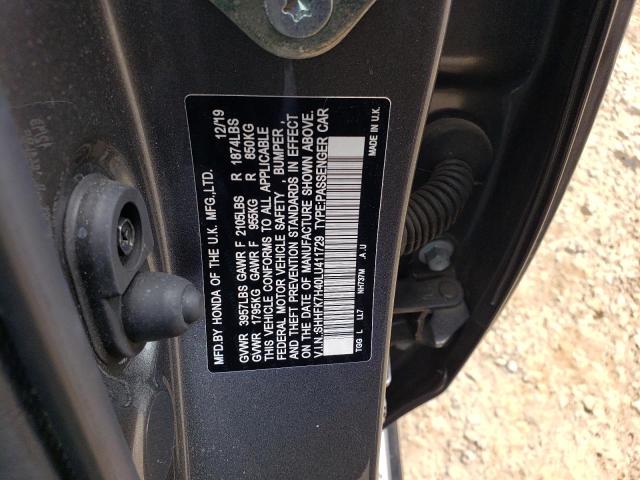 SHHFK7H40LU411729 - 2020 HONDA CIVIC SPORT 石墨色 照片 12