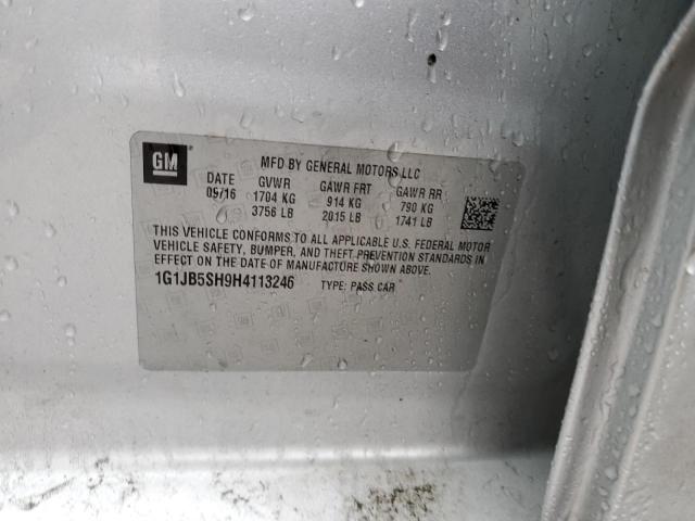 1G1JB5SH9H4113246 - 2017 CHEVROLET SONIC LS SILVER photo 13