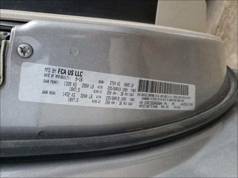 2C4RC1BG9HR566044 - 2017 CHRYSLER PACIFICA TOURING L 银色 照片 10