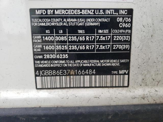 4JGBB86E37A166484 - 2007 MERCEDES-BENZ ML 350 WHITE photo 14