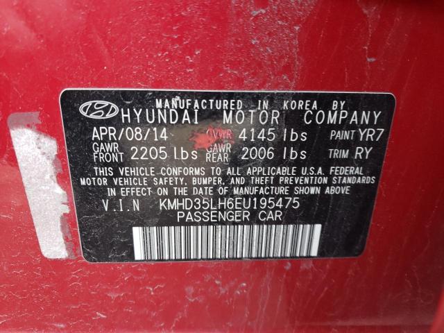 KMHD35LH6EU195475 - 2014 HYUNDAI ELANTRA GT RED photo 12