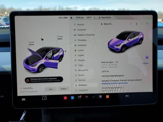 7SAYGDEE6PA190117 - 2023 TESLA MODEL Y PURPLE photo 9