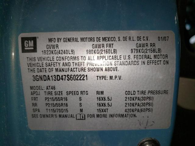 3GNDA13D47S602221 - 2007 CHEVROLET HHR LS 绿色 照片 12