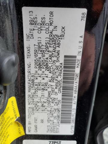 5TFJU4GN0EX051756 - 2014 TOYOTA TACOMA DOUBLE CAB PRERUNNER BLACK photo 13