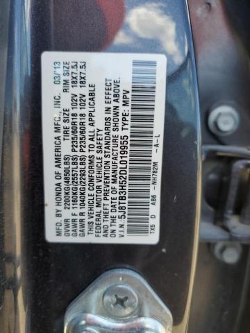 5J8TB3H52DL019955 - 2013 ACURA RDX TECHNOLOGY BLACK photo 12