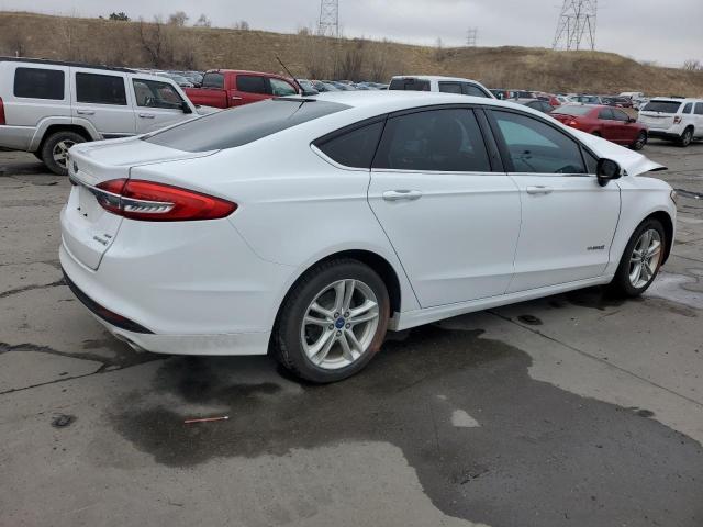 3FA6P0LU3JR141723 - 2018 FORD FUSION SE HYBRID WHITE photo 3