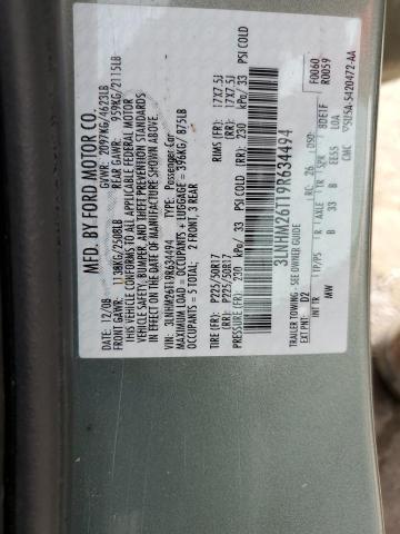 3LNHM26T19R634494 - 2009 LINCOLN MKZ GREEN photo 12