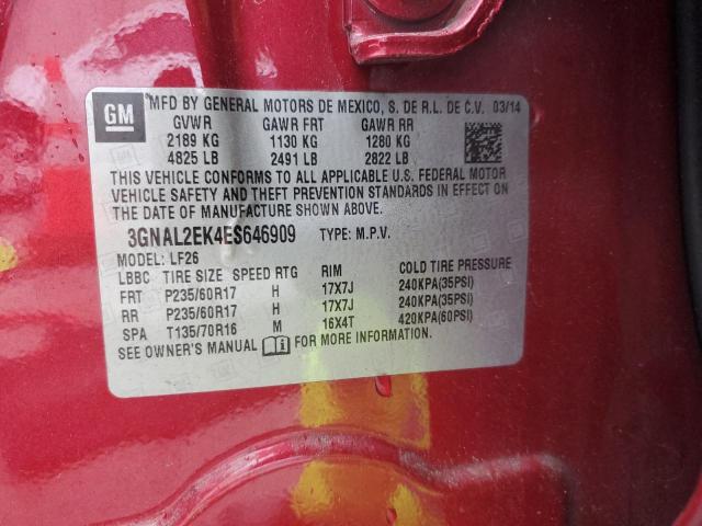 3GNAL2EK4ES646909 - 2014 CHEVROLET CAPTIVA LS 红色 照片 13