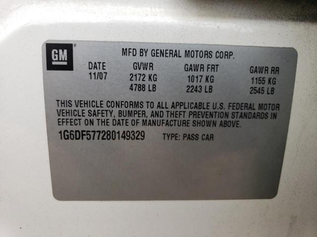 1G6DF577280149329 - 2008 CADILLAC CTS WHITE photo 12