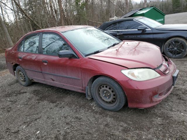 2HGES16395H025913 - 2005 HONDA CIVIC DX VP RED photo 4