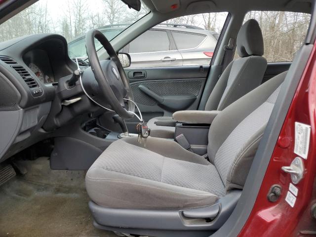 2HGES16395H025913 - 2005 HONDA CIVIC DX VP RED photo 7