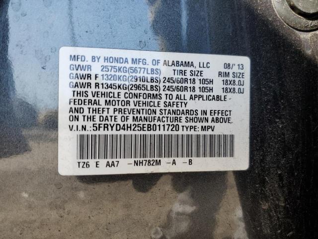 5FRYD4H25EB011720 - 2014 ACURA MDX GRAY photo 12