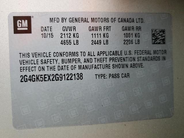 2G4GK5EX2G9122138 - 2016 BUICK REGAL GOLD photo 13