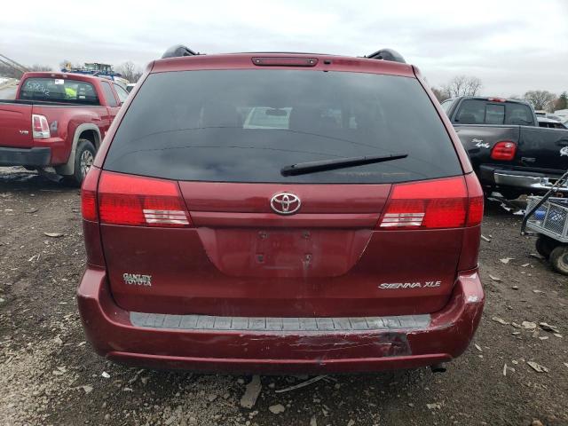 5TDZA22C24S216426 - 2004 TOYOTA SIENNA XLE BURGUNDY photo 6