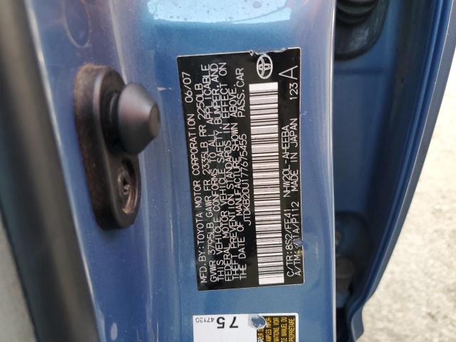 JTDKB20U177675455 - 2007 TOYOTA PRIUS BLUE photo 12