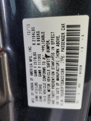 19UUB3F72GA001089 - 2016 ACURA TLX ADVANCE BLACK photo 12
