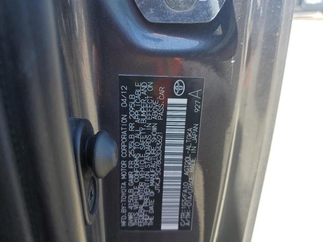 JTKJF5C78C3043621 - 2012 TOYOTA SCION TC ნაცრისფერი ფოტო 13