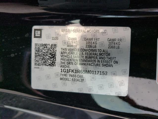 1G1FK1R65M0117153 - 2021 CHEVROLET CAMARO ZL1 黑色 照片 13