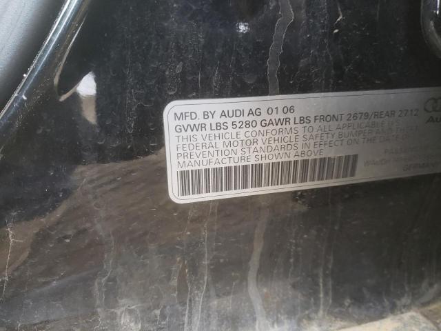 WAUDH74F66N138524 - 2006 AUDI A6 3.2 QUATTRO BLACK photo 12