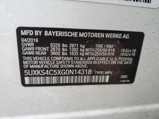 5UXKS4C5XG0N14318 - 2016 BMW X5 XDRIVE35D WHITE photo 13