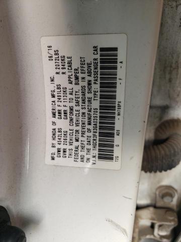 1HGCR3F83GA035705 - 2016 HONDA ACCORD EXL WHITE photo 12