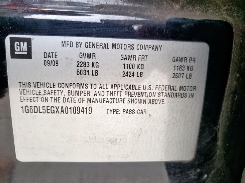 1G6DL5EGXA0109419 - 2010 CADILLAC CTS PERFORMANCE COLLECTION Siyah fotoğraf 12