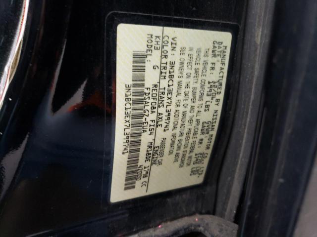 3N1BC13EX7L399741 - 2007 NISSAN VERSA S BLACK photo 12