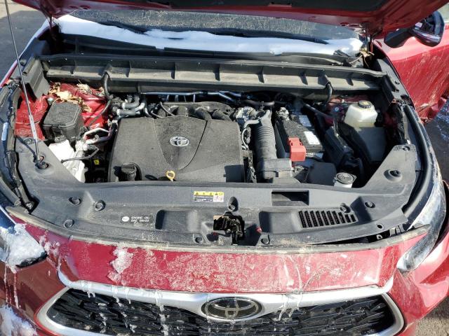 5TDGZRBH9NS573513 - 2022 TOYOTA HIGHLANDER XLE RED photo 12