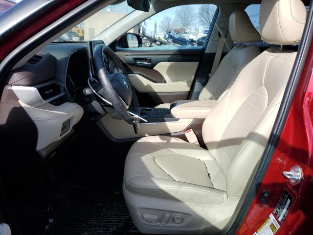 5TDGZRBH9NS573513 - 2022 TOYOTA HIGHLANDER XLE RED photo 7