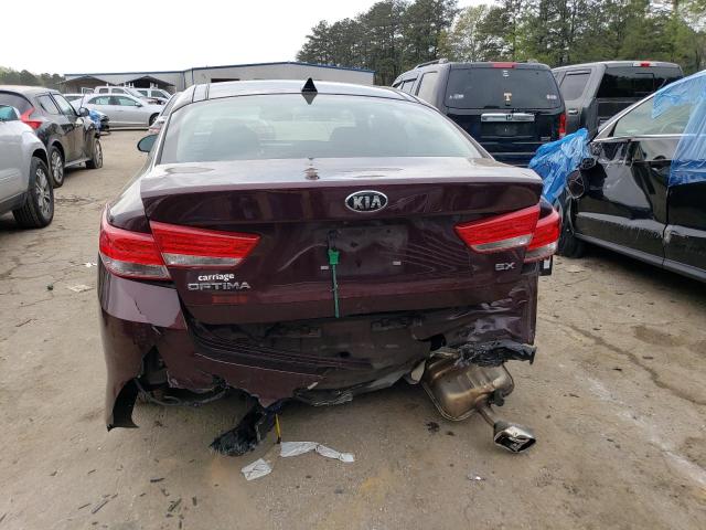 5XXGU4L35JG185579 - 2018 KIA OPTIMA EX BURGUNDY photo 6