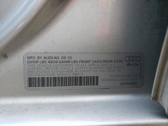 WAUMFAFL5BN023820 - 2011 AUDI A4 PRESTIGE SILVER photo 12