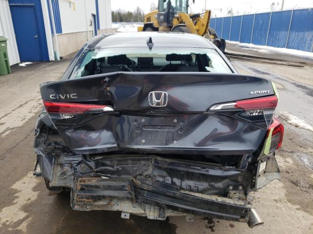 2HGFE2F58NH103021 - 2022 HONDA CIVIC SPORT GRAY photo 6