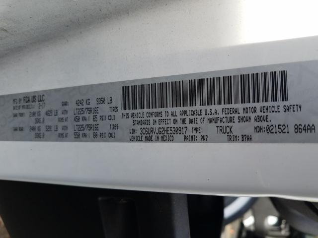 3C6URVJG2HE530917 - 2017 RAM PROMASTER 3500 HIGH თეთრი ფოტო 10