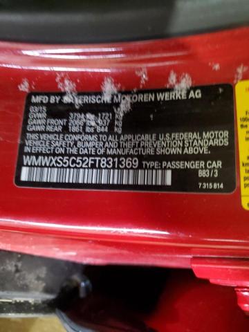 WMWXS5C52FT831369 - 2015 MINI COOPER RED photo 14