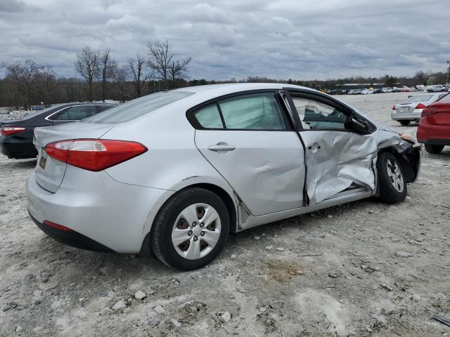 KNAFX4A60F5357624 - 2015 KIA FORTE LX SILVER photo 3