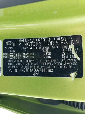 KNDJP3A56G7845190 - 2016 KIA SOUL + GREEN photo 13