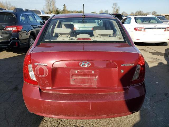 KMHCN4AC8AU482821 - 2010 HYUNDAI ACCENT GLS MAROON photo 6