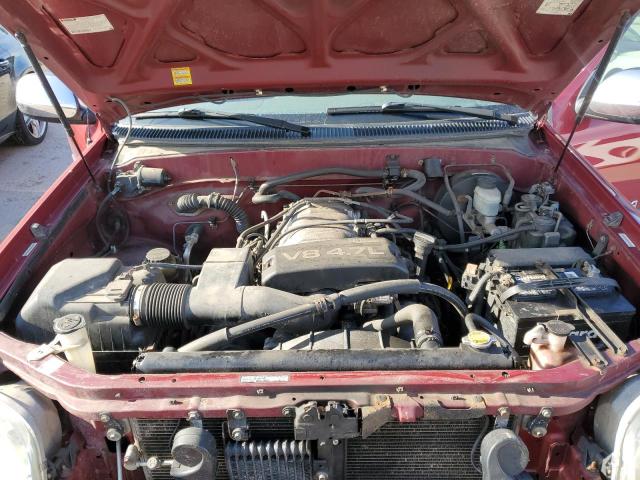 5TBBT44152S314729 - 2002 TOYOTA TUNDRA ACCESS CAB წითელი ფოტო 11