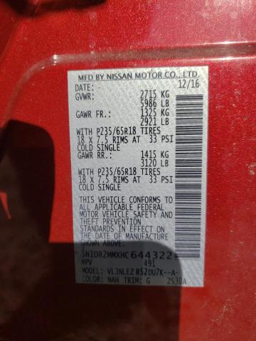 5N1DR2MMXHC644322 - 2017 NISSAN PATHFINDER S MAROON photo 13