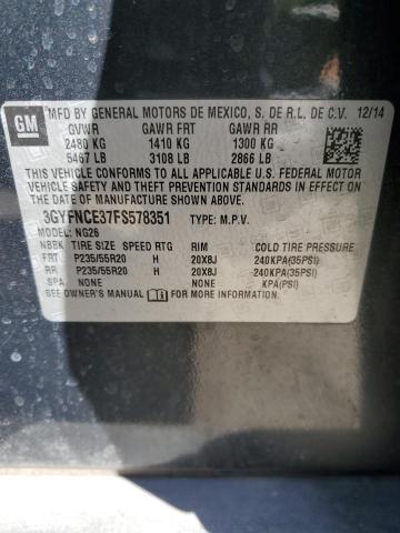 3GYFNCE37FS578351 - 2015 CADILLAC SRX PERFORMANCE COLLECTION Қара фото 12