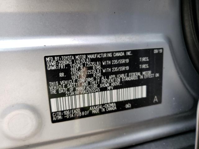 2T3A1RFV6KC055545 - 2019 TOYOTA RAV4 XLE PREMIUM SILVER photo 14