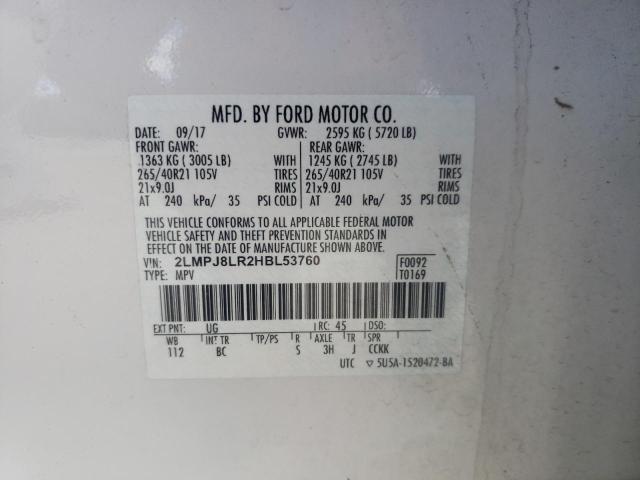 2LMPJ8LR2HBL53760 - 2017 LINCOLN MKX RESERVE Սպիտակ լուսանկար 13