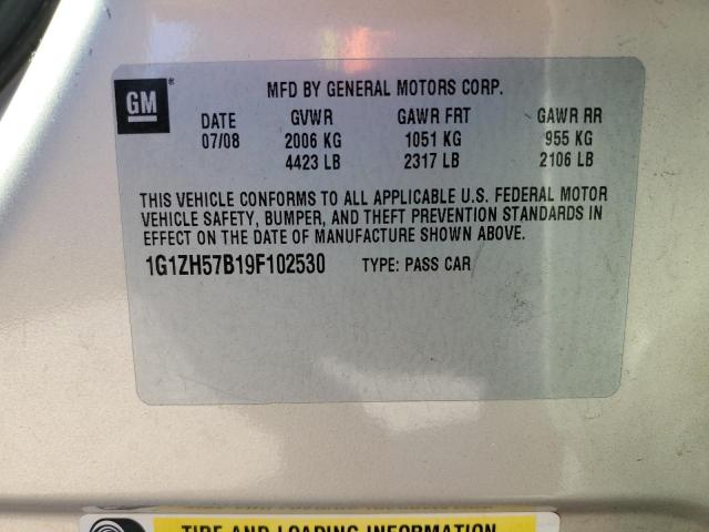 1G1ZH57B19F102530 - 2009 CHEVROLET MALIBU 1LT 金色 照片 12