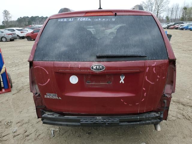 KNDMG4C72C6415965 - 2012 KIA SEDONA LX RED photo 6