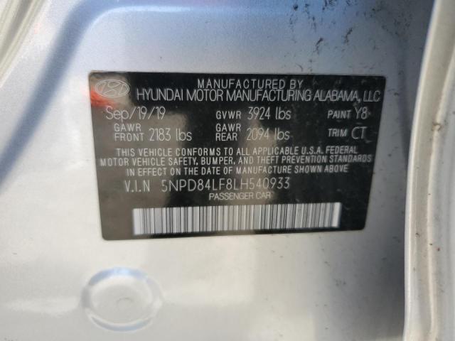 5NPD84LF8LH540933 - 2020 HYUNDAI ELANTRA SEL SILVER photo 12