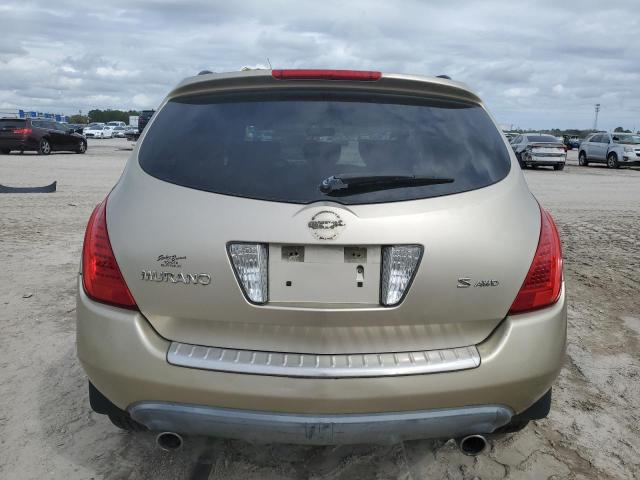 JN8AZ08W26W541340 - 2006 NISSAN MURANO SL GOLD photo 6