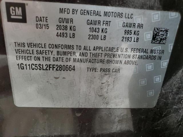 1G11C5SL2FF280664 - 2015 CHEVROLET MALIBU 1LT 勃艮第红 照片 12