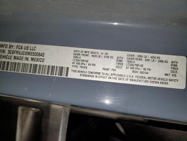 3C6FRVJGXME500843 - 2021 RAM PROMASTER 3500 HIGH ნაცრისფერი ფოტო 13