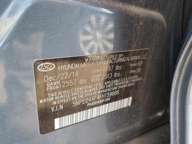 5NPE24AF4FH159688 - 2015 HYUNDAI SONATA SE BLUE photo 12