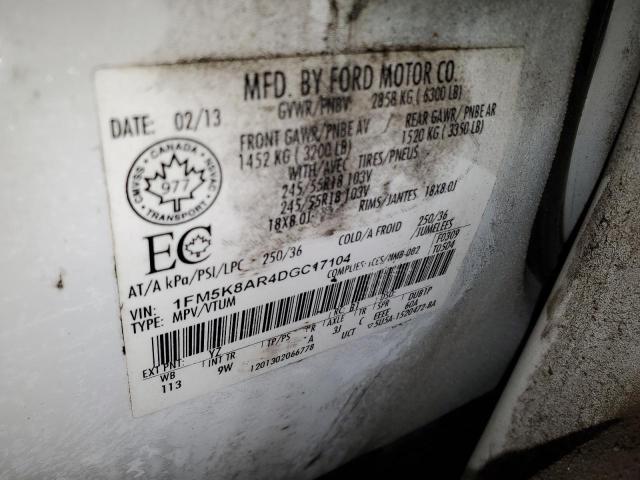 1FM5K8AR4DGC17104 - 2013 FORD EXPLORER POLICE INTERCEPTOR Ağ foto 13